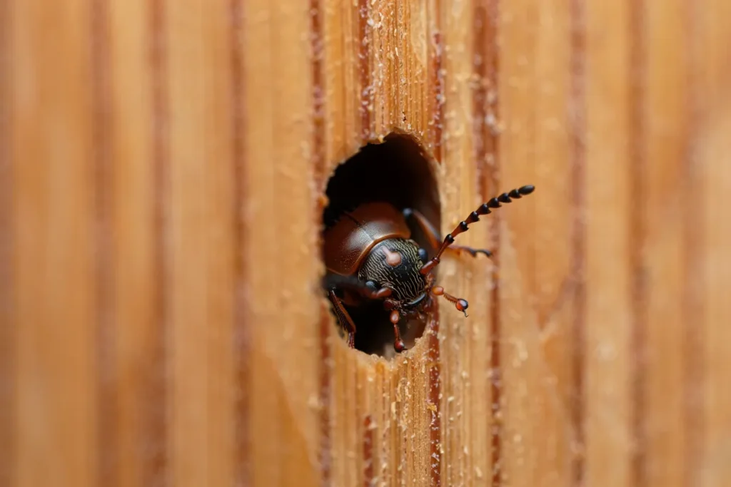 owad drewna w otworze